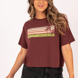 Tallows Crop Tee in Maroon by Rip Curl