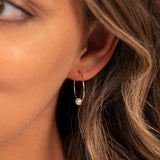 Pearl Gold Hoop Earrings by One & Eight
