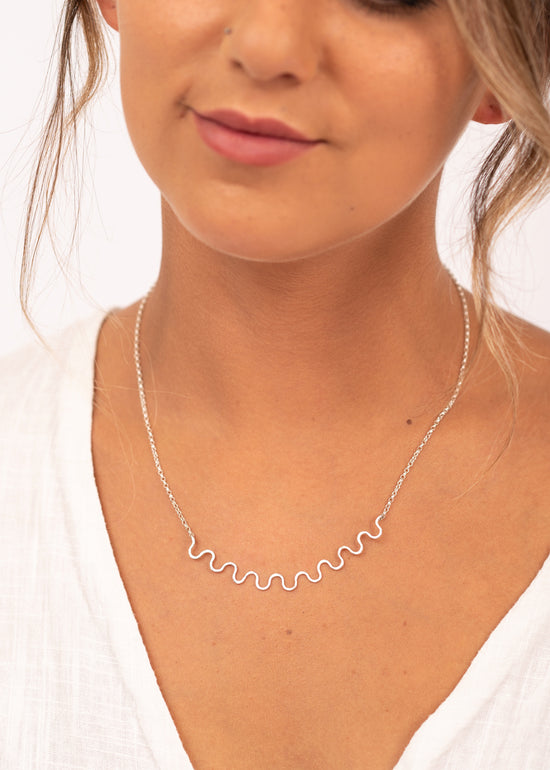 Load image into Gallery viewer, Ripple Wave Sterling Silver Necklace
