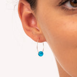 Marine Blue Sea Glass Hoop Earrings by One & Eight
