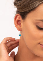Marine Blue Sea Glass Hoop Earrings by One & Eight