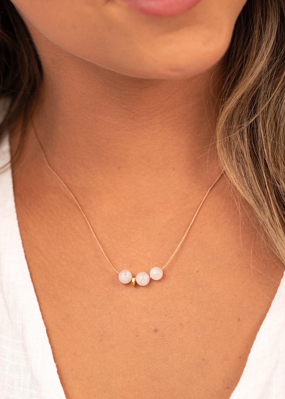 Moonstone Cord Necklace by One & Eight