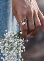 Ocean Treasure Gold Adjustable Ring by Shimmy Bracelets