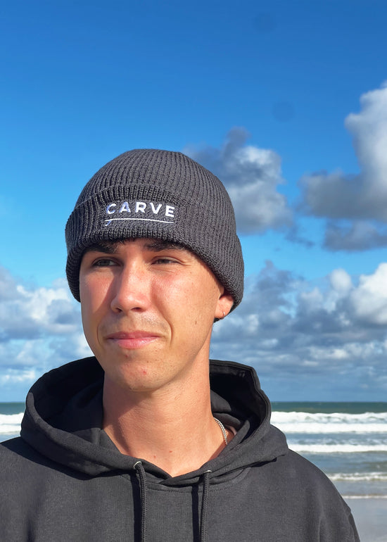 Carve Ribbed Knit Beanie