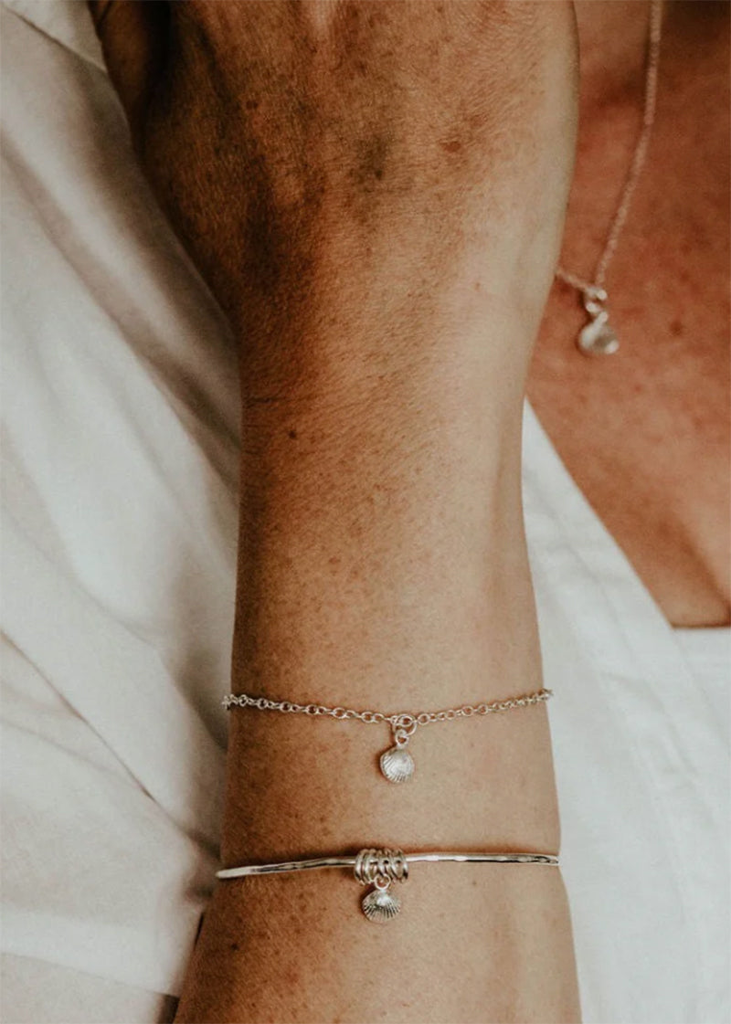 Sterling Silver Cornish Shell Bracelet