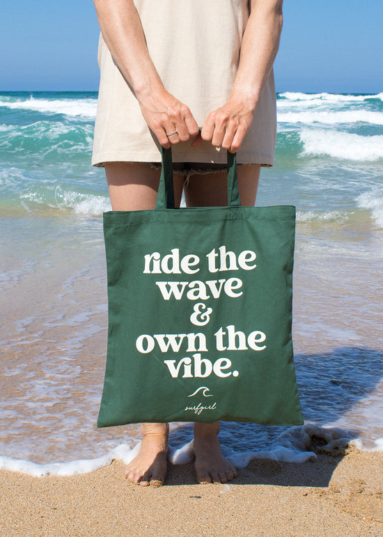 Ride The Wave Tote Bag Seaweed