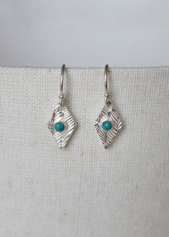 Turquoise Diamond Drop Hook Earrings by Lucy Kemp