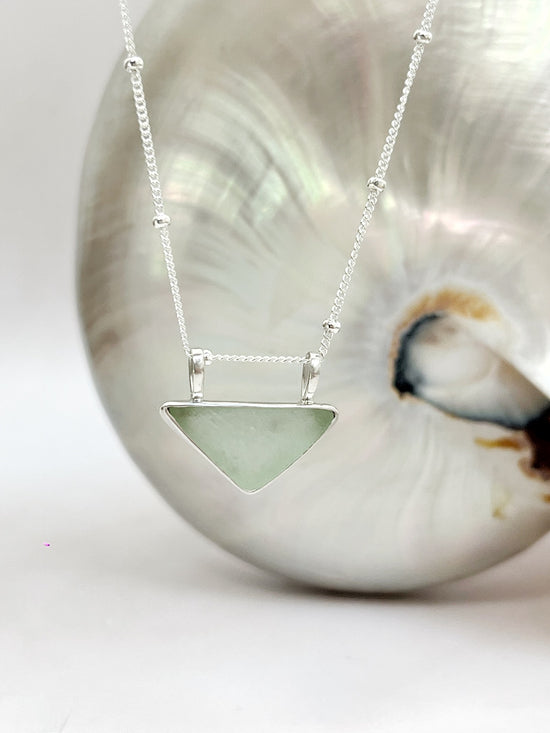 Sharks Seaglass Pendant Necklace