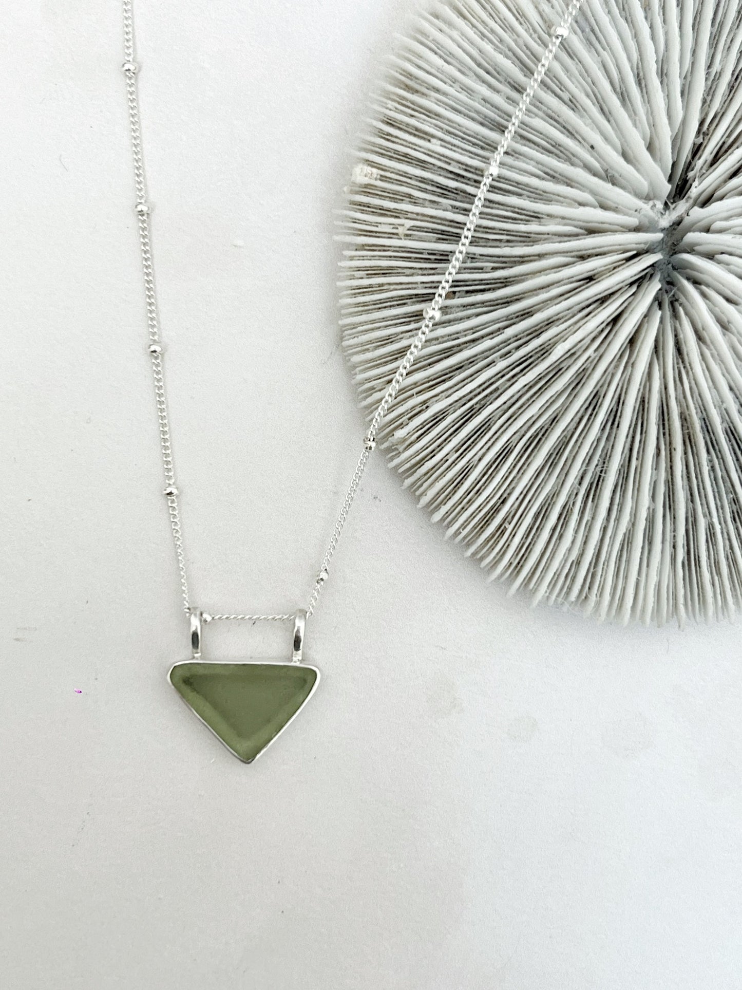 Sharks Seaglass Pendant Necklace