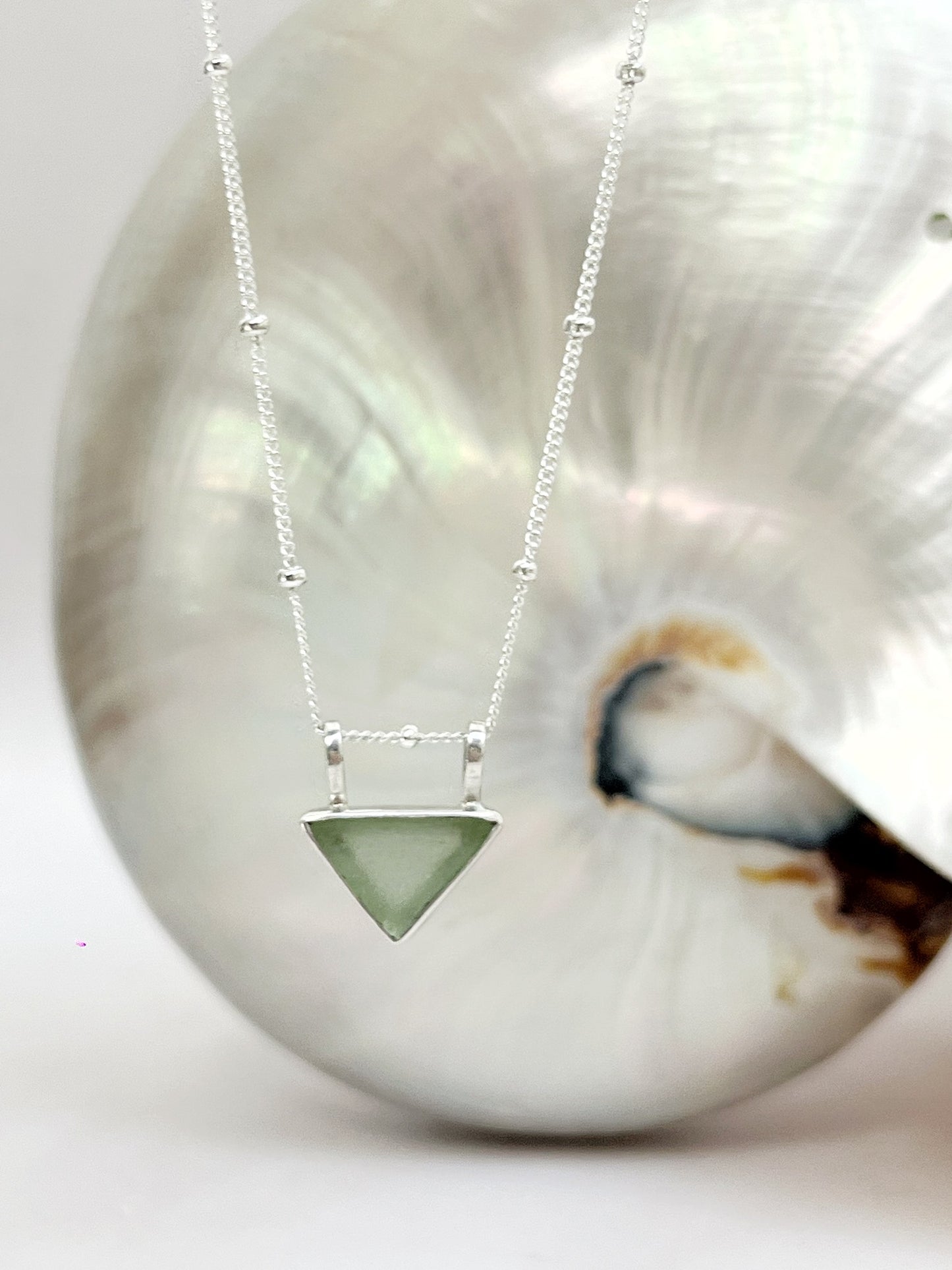 Sharks Seaglass Pendant Necklace