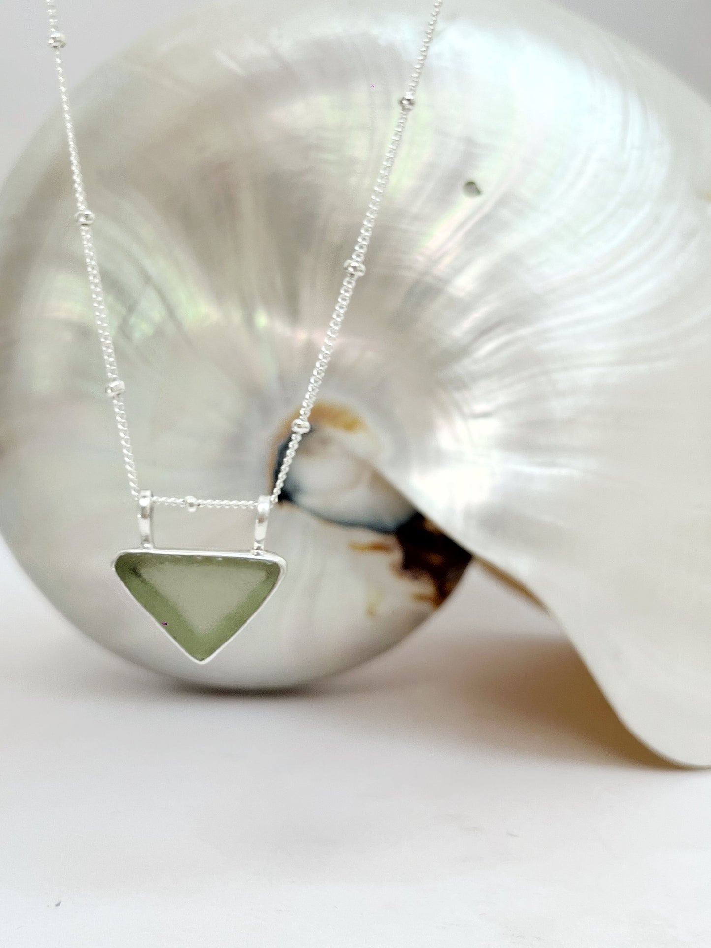 Sharks Seaglass Pendant Necklace