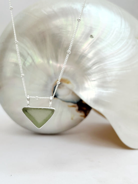 Sharks Seaglass Pendant Necklace