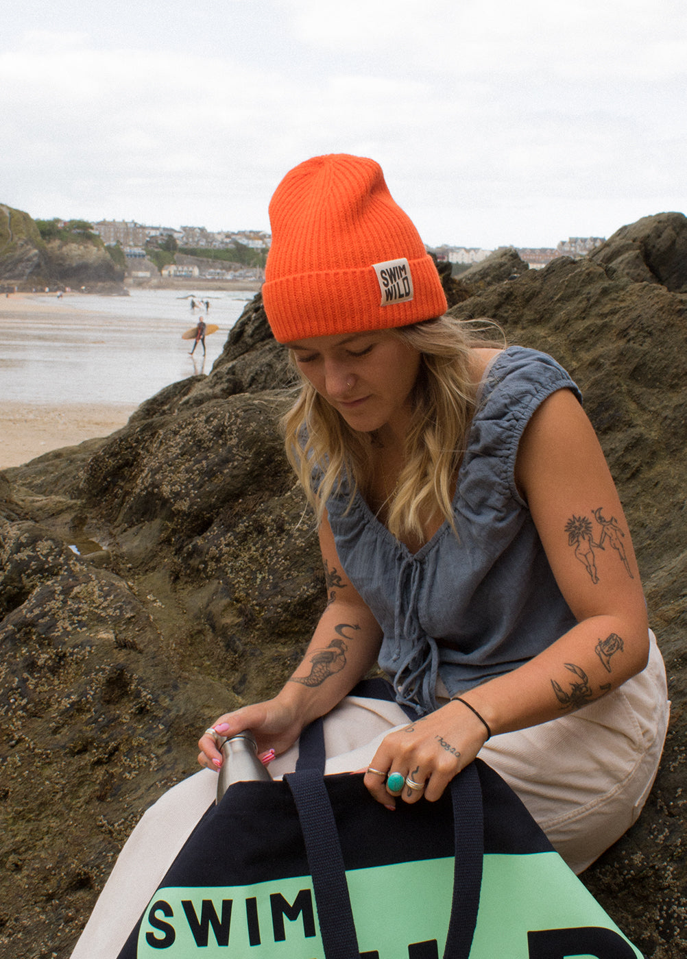 Swim Wild Orange Beanie