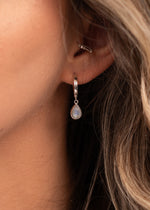 Hinged Moonstone Hoop Earrings by Tropical Tribe