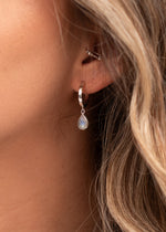 Hinged Moonstone Hoop Earrings by Tropical Tribe