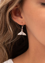 Whale Tail Pearly Hook Earrings by Yemaya