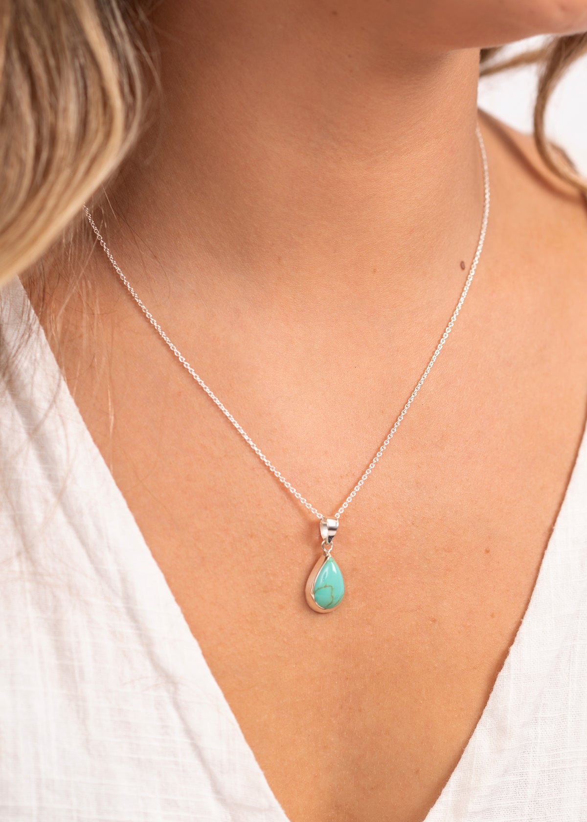 Turquoise Ocean Drop Necklace by Yemaya