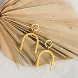 Gold Arch Stud Earrings by Catch The Sunrise