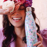 Flora Blue Insulated Stainless Steel Bottle