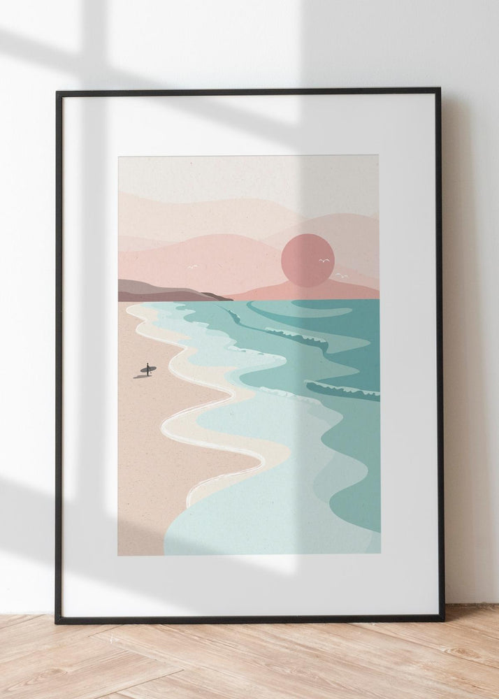Sunset Surf Art Print