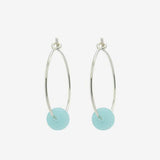 Pacific Blue Sea Glass Hoop Earrings by One & Eight