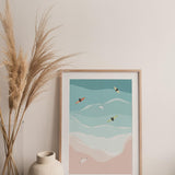Surfers in the Sea Art Print