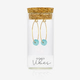 Amazonite Gold Hoop Earrings by One & Eight