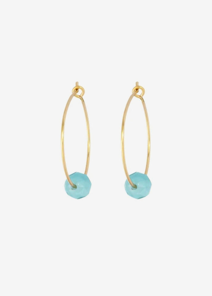 Amazonite Gold Hoop Earrings by One & Eight