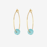 Amazonite Gold Hoop Earrings by One & Eight