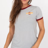 Surf Paradise Ringer Tee in Grey Heat by Rip Curl