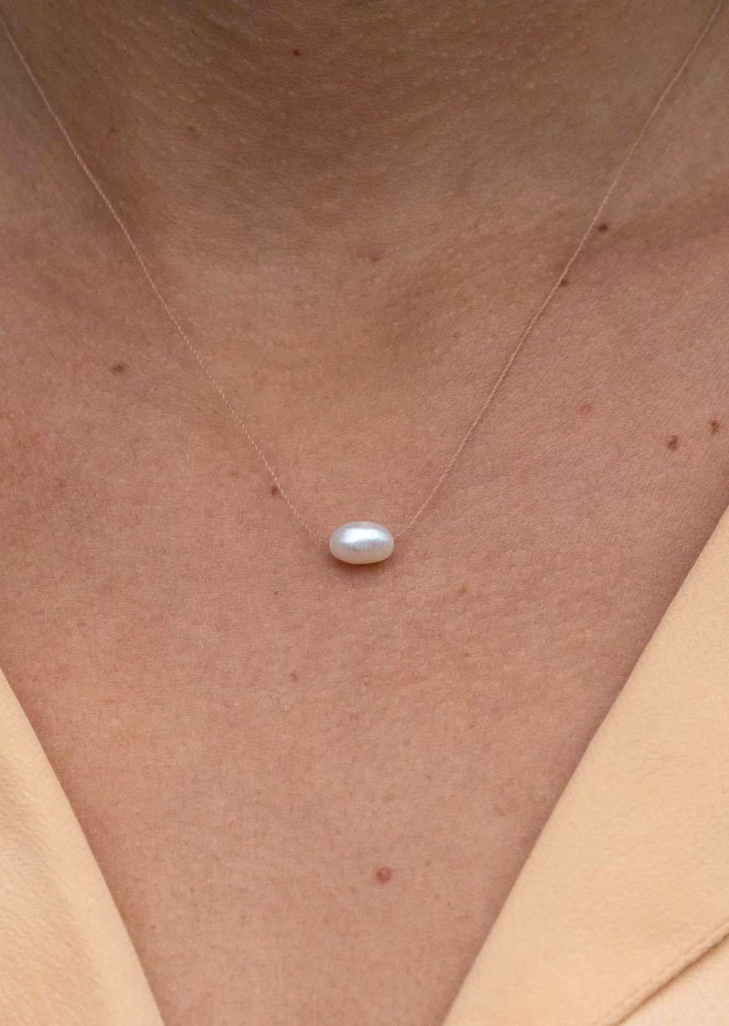 White Freshwater Pearl Fine Cord Necklace