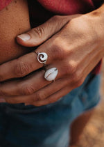 White Shell Cowrie Ring by At Aloha