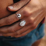 White Shell Cowrie Ring by At Aloha