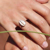 White Shell Cowrie Ring by At Aloha