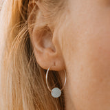 Pacific Blue Sea Glass Hoop Earrings by One & Eight