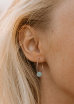 Pacific Blue Sea Glass Hoop Earrings by One & Eight
