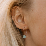 Pacific Blue Sea Glass Hoop Earrings by One & Eight