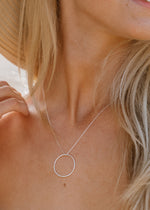 Silver Hammered Hoop Necklace by One & Eight