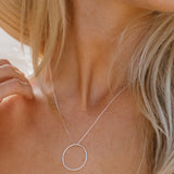 Silver Hammered Hoop Necklace by One & Eight