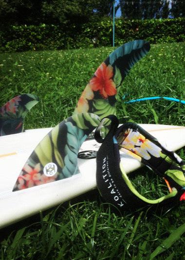 Waikiki Floral Surfboard Fin (various sizes)