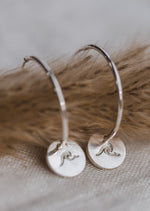 Silver Wave Charm Hoops by Catch The Sunrise