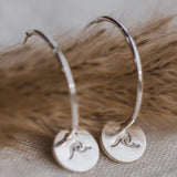 Silver Wave Charm Hoops by Catch The Sunrise