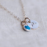 Silver Wave + Turquoise Gemstone Necklace by Catch The Sunrise