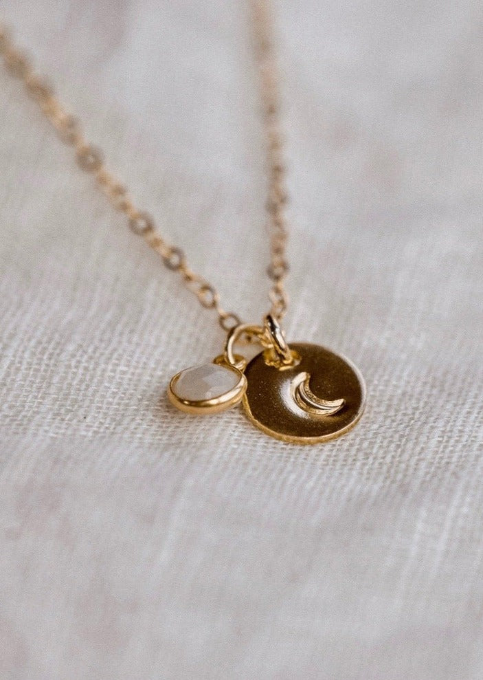 Gold Moon Necklace by Catch The Sunrise
