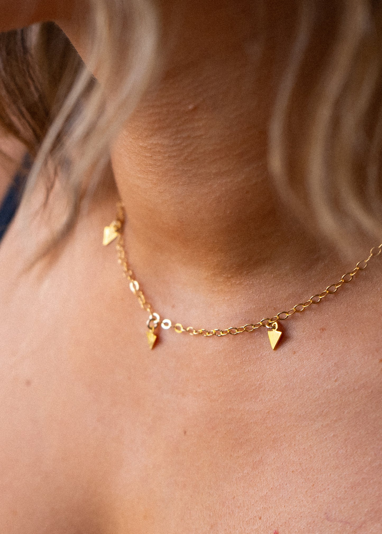 Gold Arrows Necklace by Catch The Sunrise