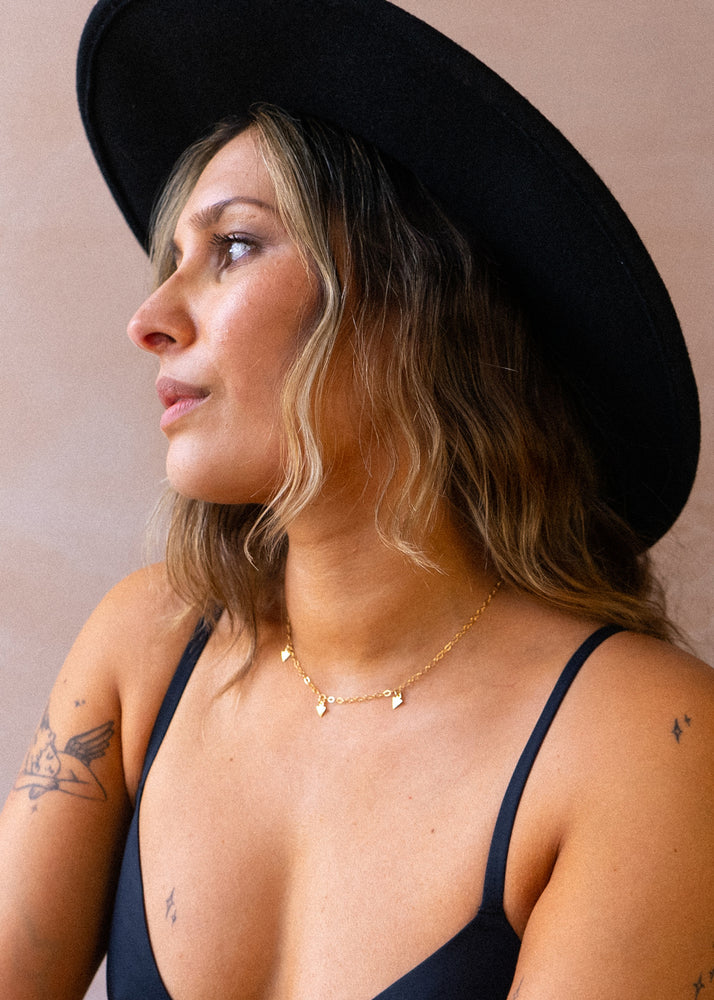 Gold Arrows Necklace by Catch The Sunrise