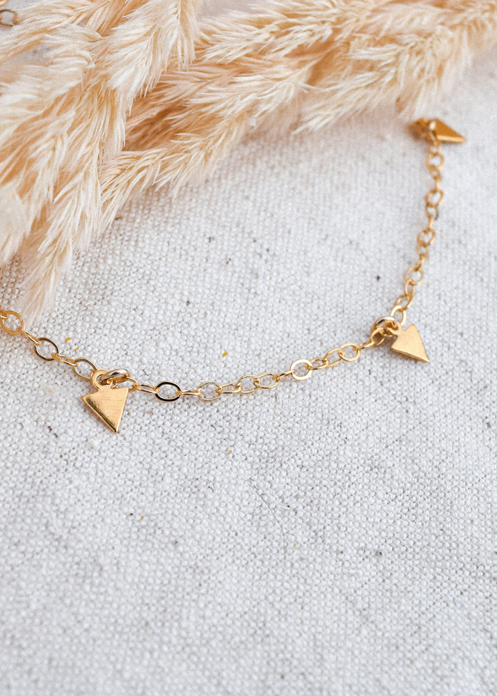 Gold Arrows Necklace by Catch The Sunrise