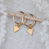 Gold Arrows Hoop Earrings by Catch The Sunrise