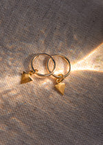 Gold Arrows Hoop Earrings by Catch The Sunrise