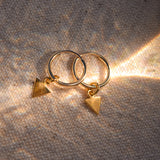 Gold Arrows Hoop Earrings by Catch The Sunrise